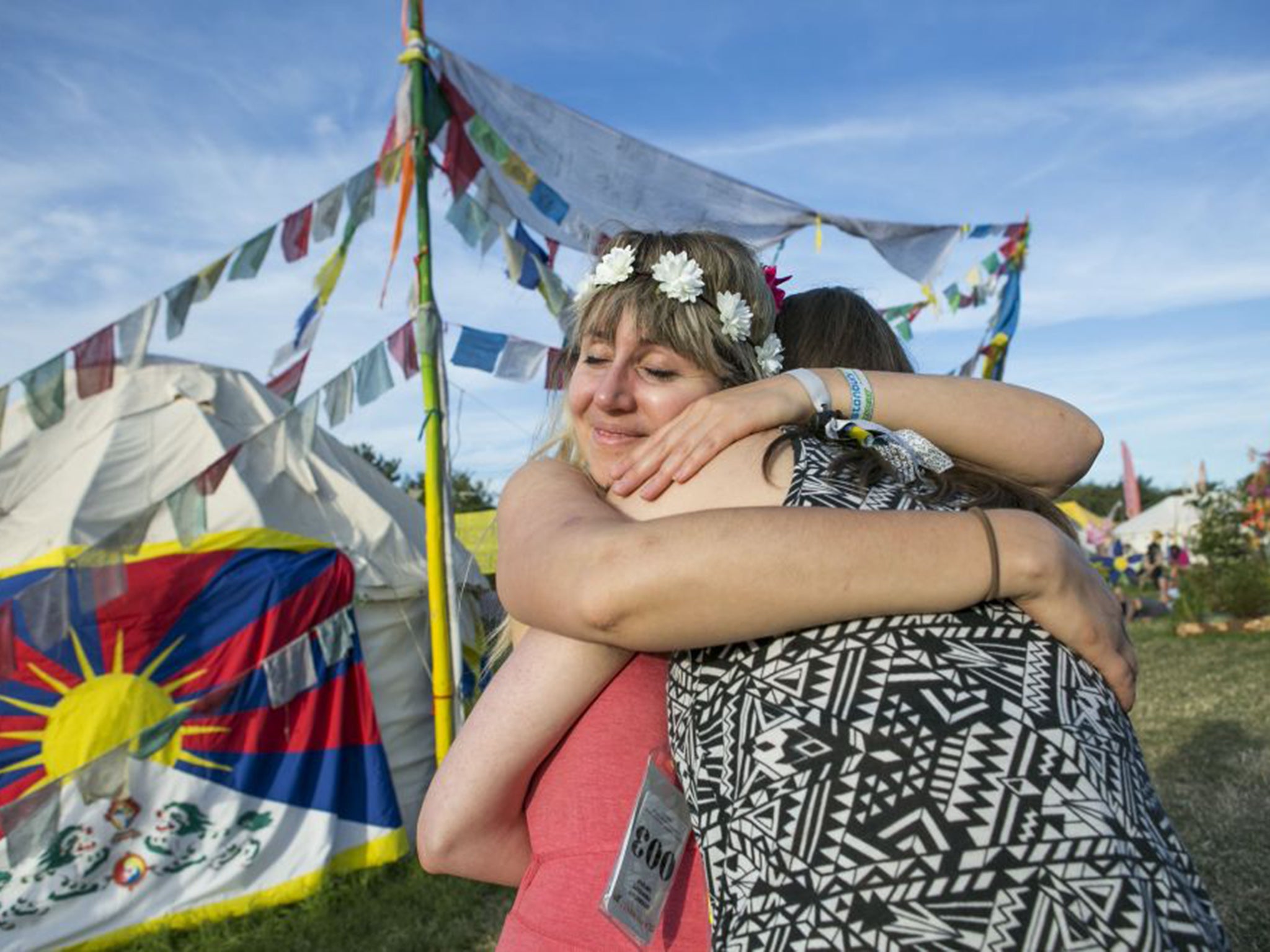 Emily Jupp took part in the hugging workshop at the Healing Fields