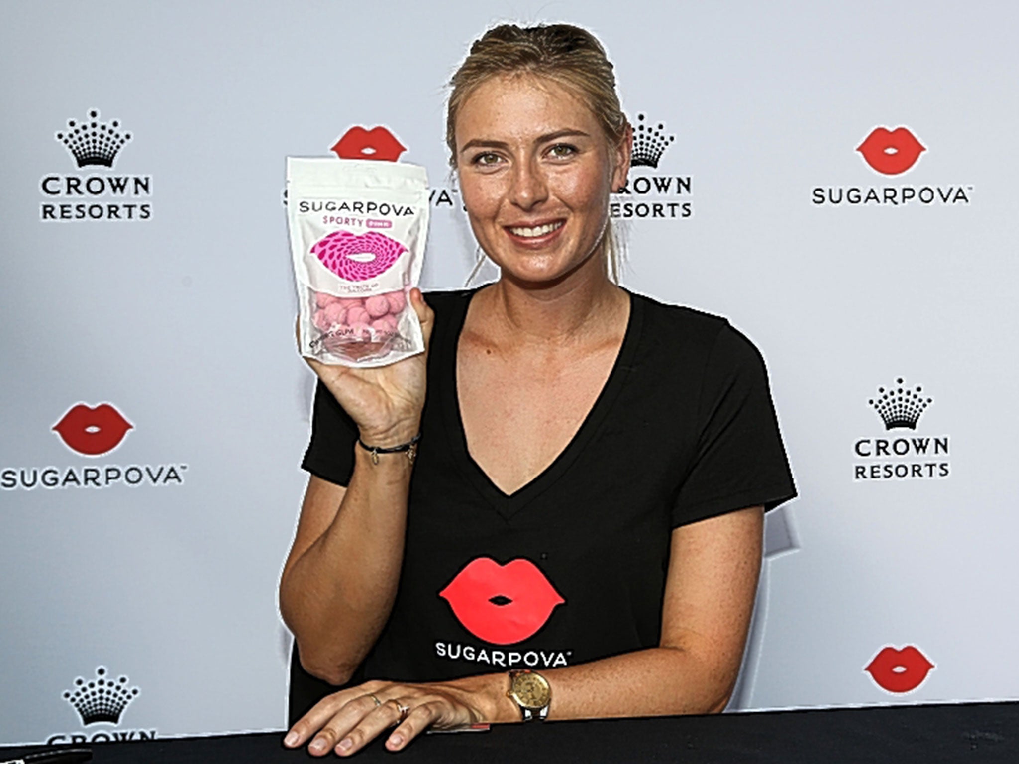 Maria Sharapova publicises Sugarpova sweets