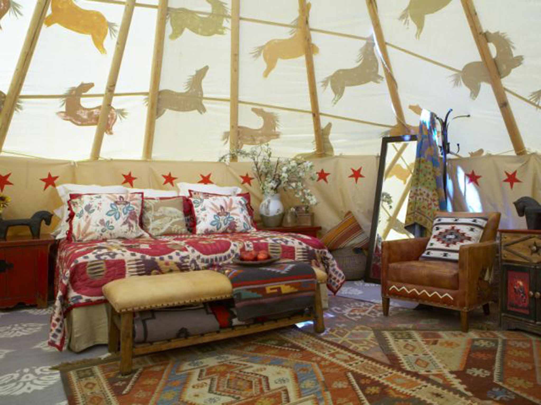 Tepee interior