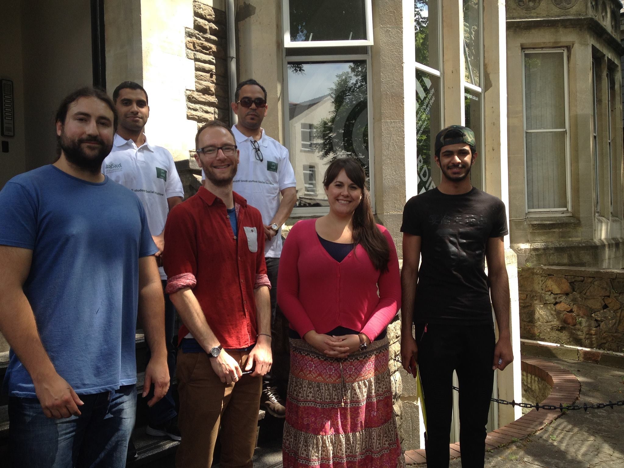 The teachers pictured with some of their Muslim students