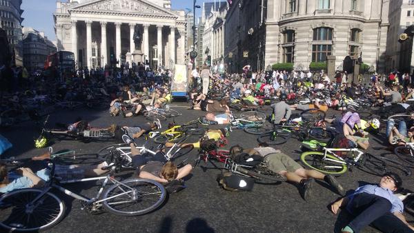 The usually busy junction at Bank was 'eerily silent' last night