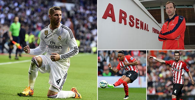 Sergio Ramos, Petr Cech, Morgan Schneiderlin and Nathaniel Clyne