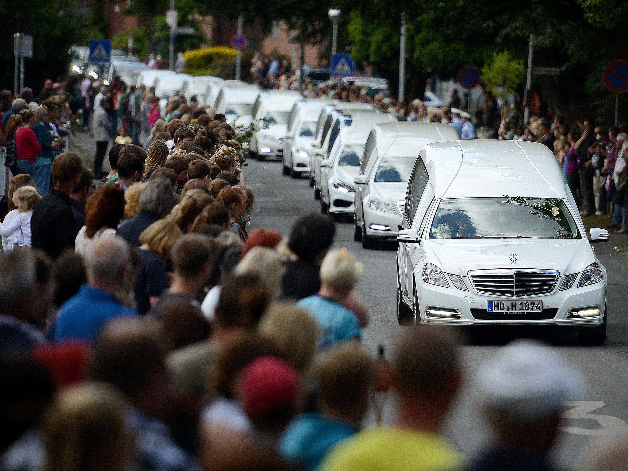 Lubitz's low-key burial contrasted with the public funerals of his victims, including 16 pupils and two teachers from the Joseph-Koenig-Gymnasium high school