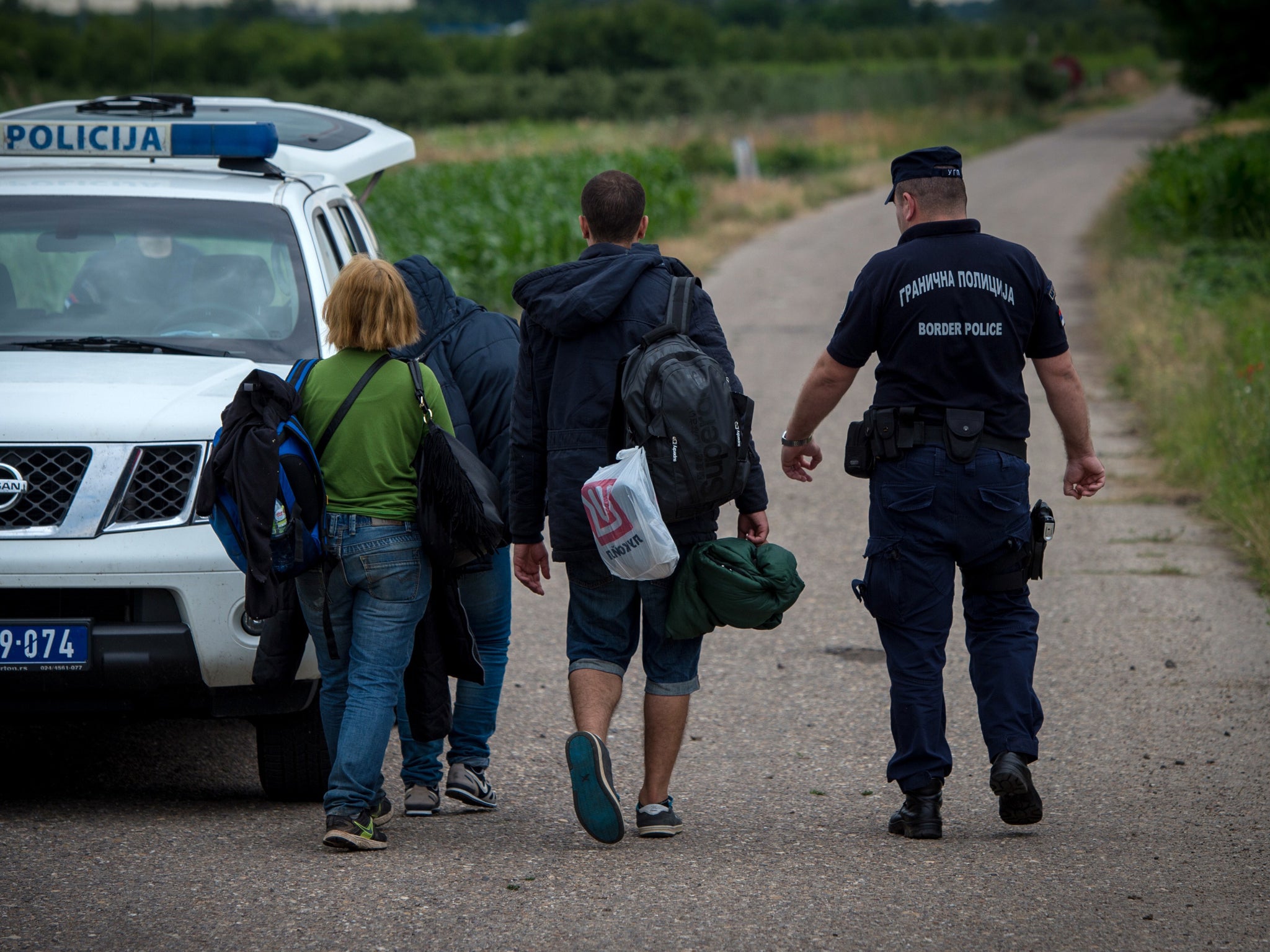 Migrants at the Hungarian border