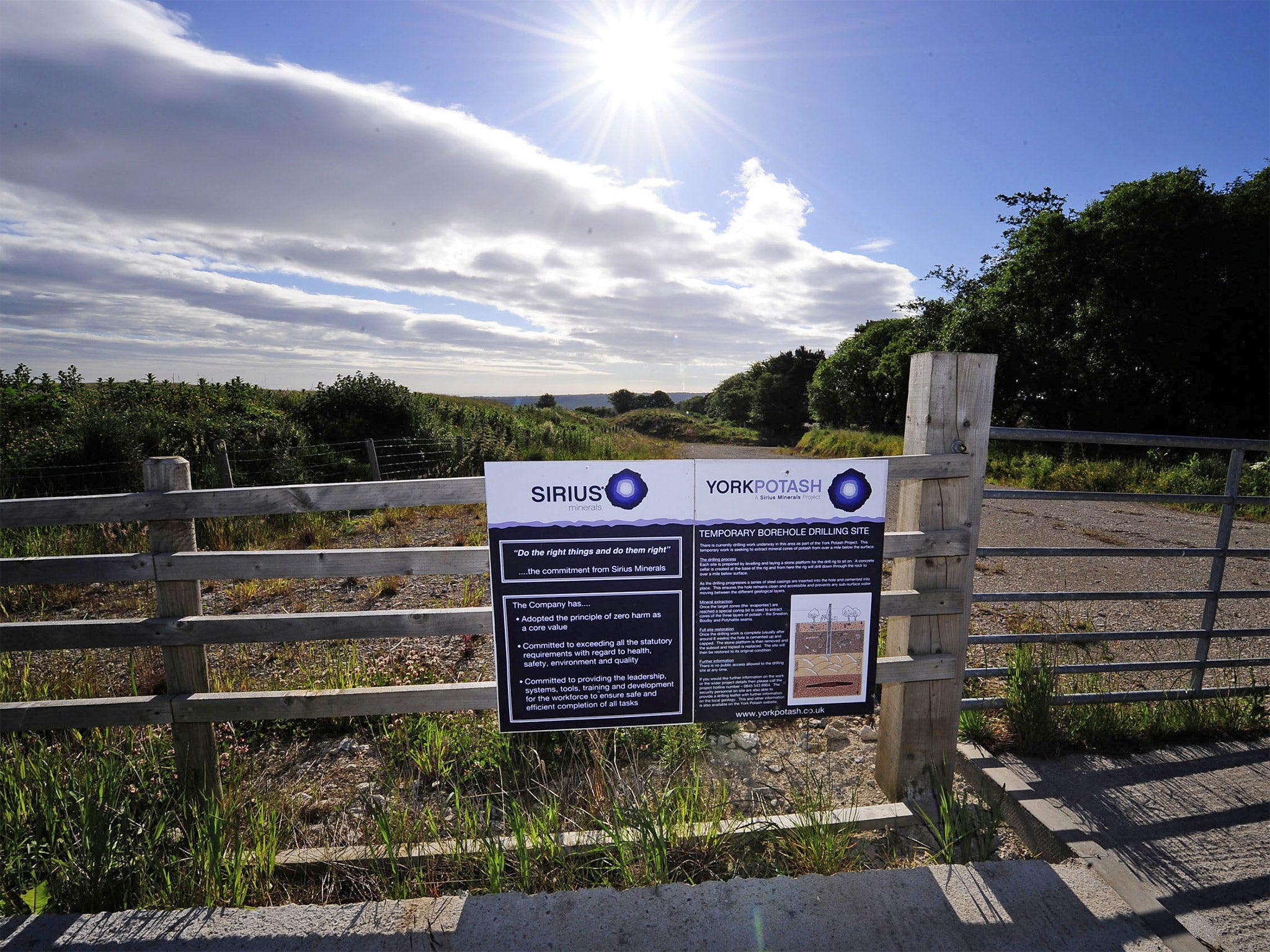 The proposed site for the York Potash Mine near Whitby in the North York Moors National Park