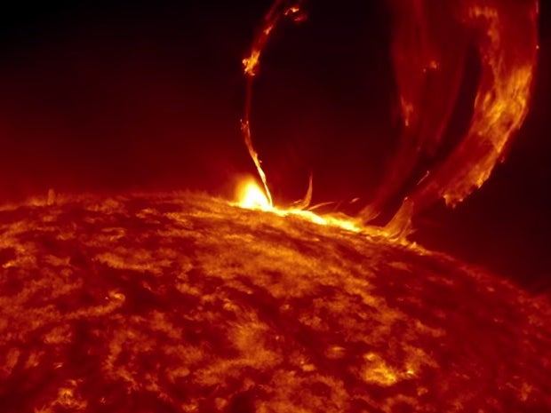 Exploding solar flare is captured by Nasa