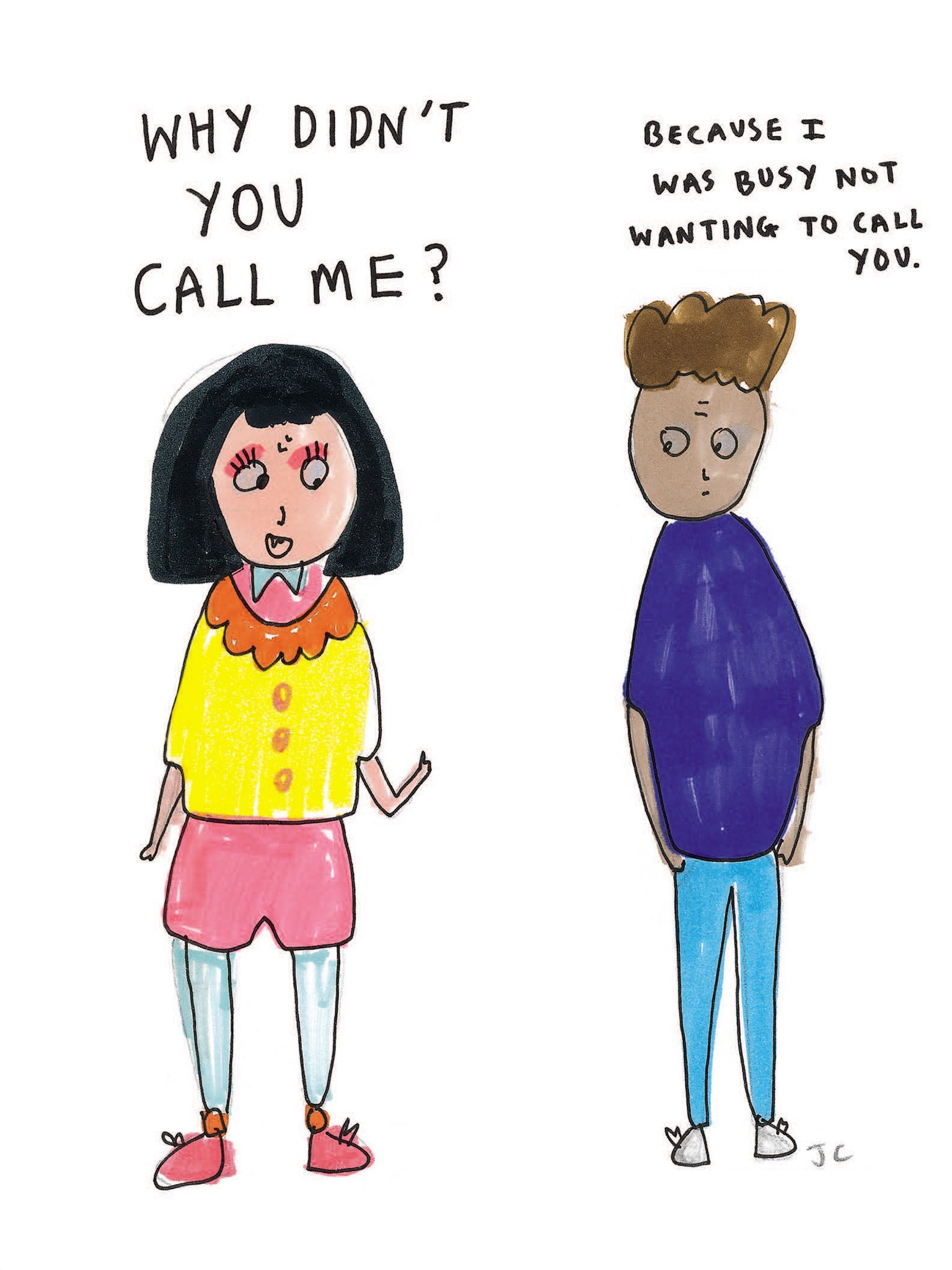 Illustrations from Jessie Cave 's new book, 'Love Sick'