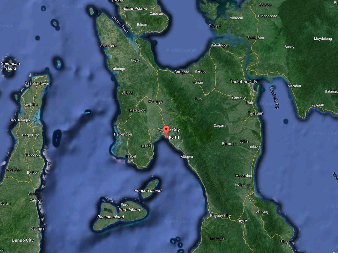 The ferry sank near the port city of Ormoc