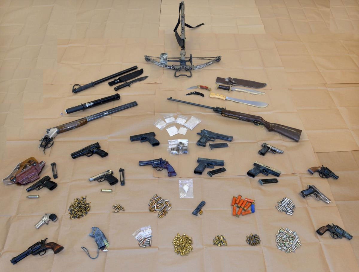 West Yorkshire Police said the cache included twelve live weapons, a crossbow and more than 1,000 rounds of live ammunition