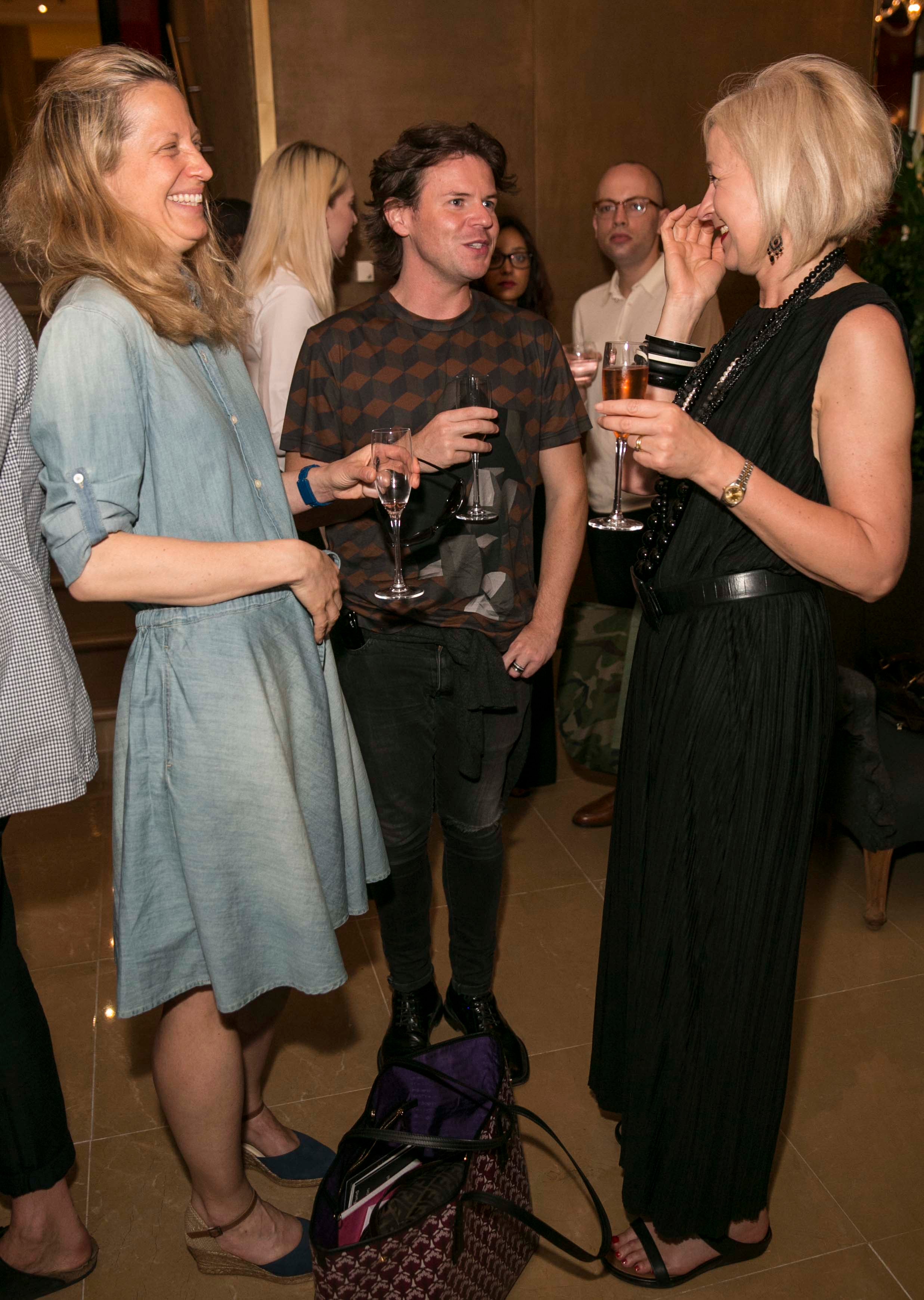 Fashion designer, Christopher Kane, mingles with the guests last night (via Jeff Moore)