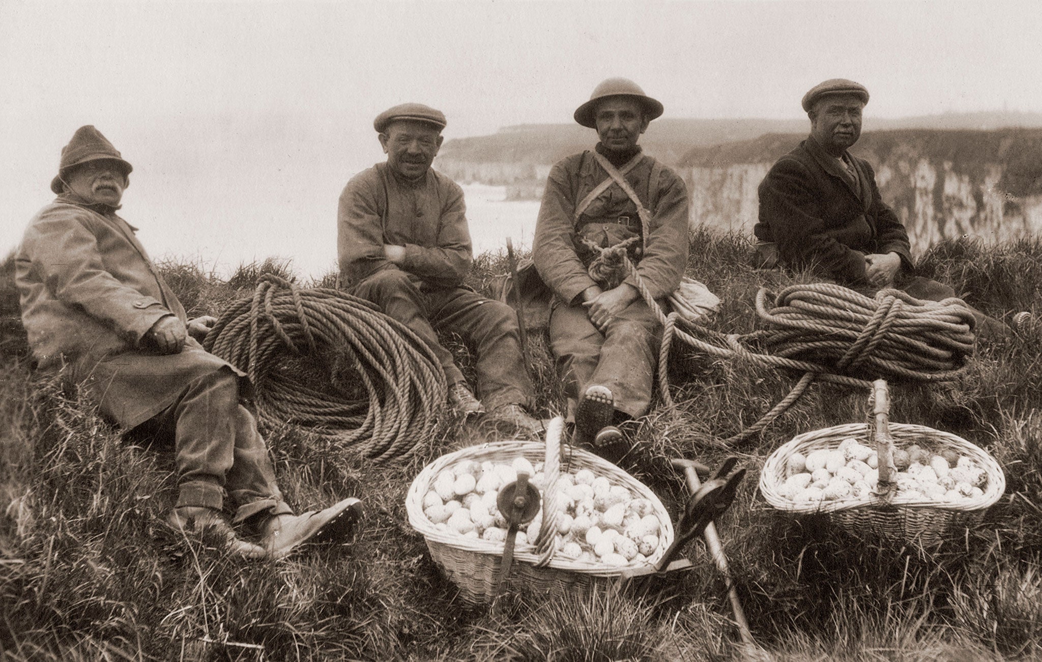 Egg gatherers, Flamborough, East Yorkshire July 1926