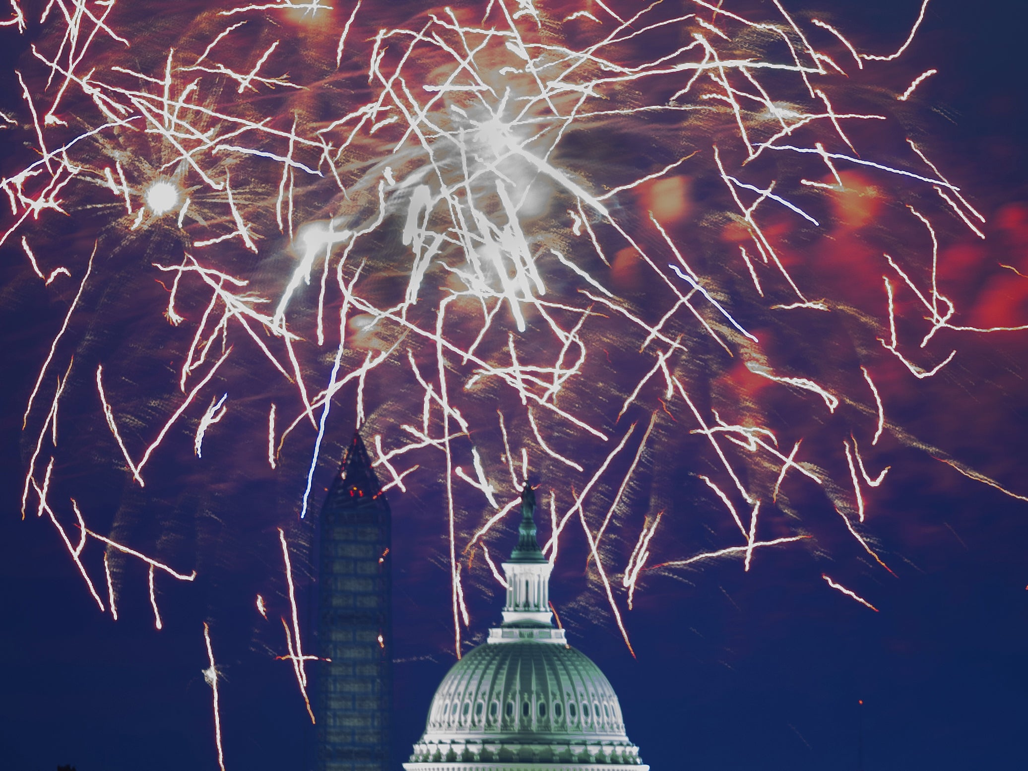 Thousands gathered to watch an Independence Day firework spectacle in Washington