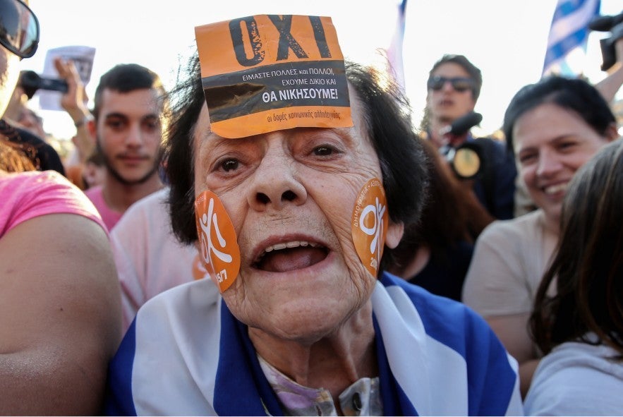 Alexis Tsipras told the 'No' rally that Sunday's referendum was a "celebration of democracy"