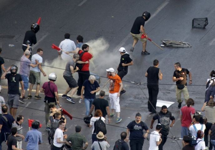 Although a few small groups of protesters had minor scuffles with police throughout the day, the rallies were overwhelmingly peaceful