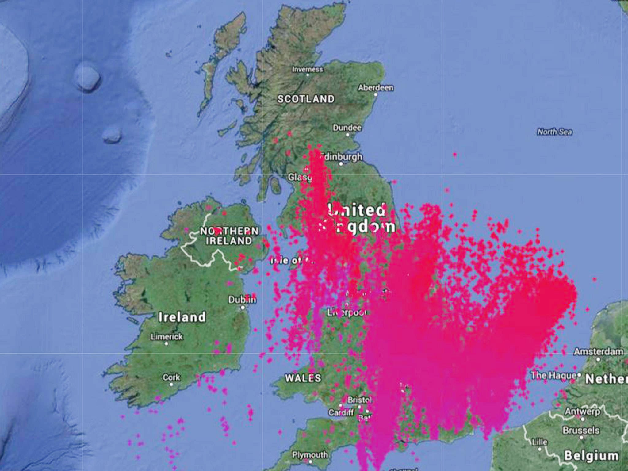 Spectacular lightning storms were witnessed across the UK