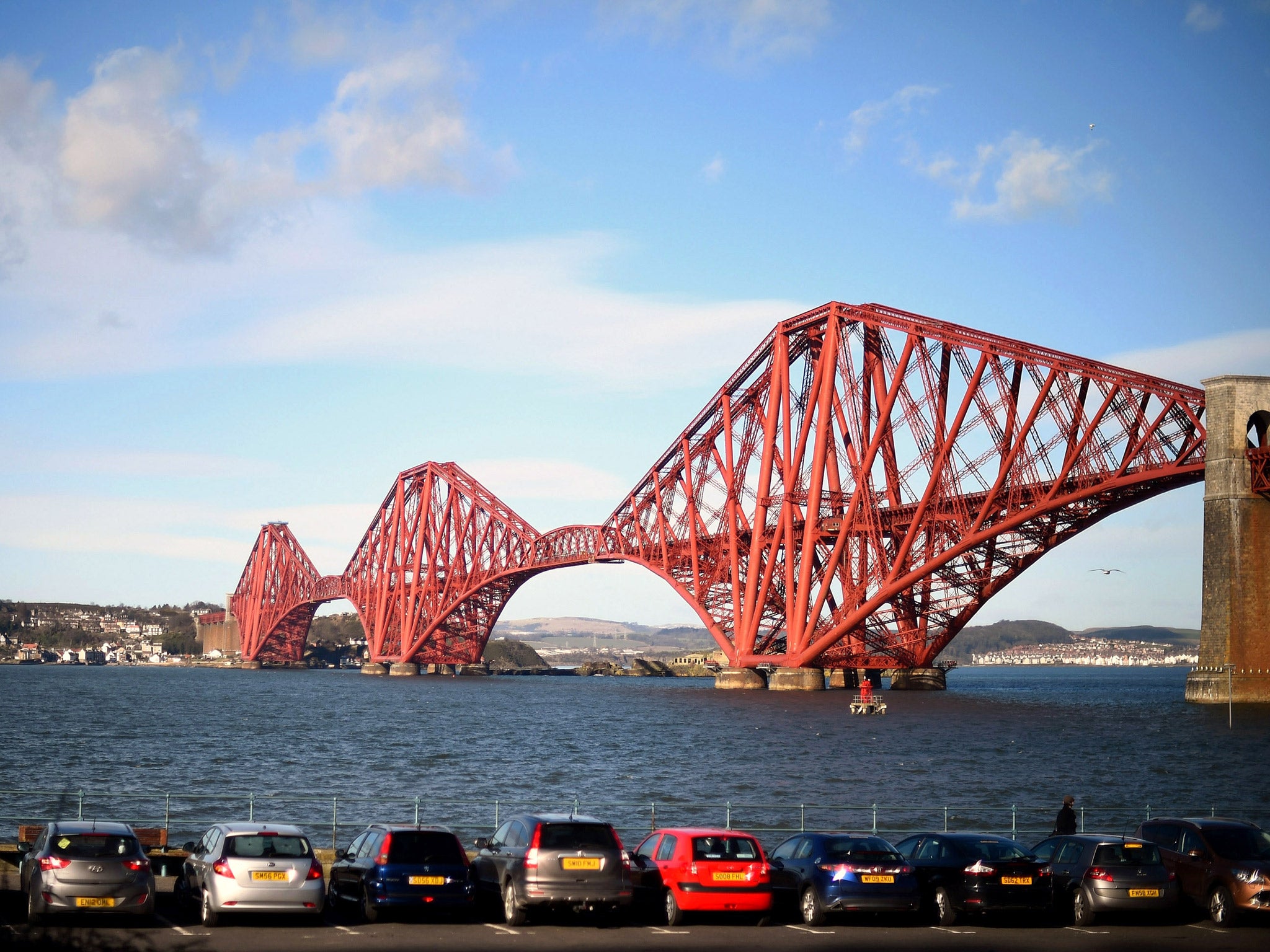 The bridge openend in 1980, carrying rail traffic across the Forth.