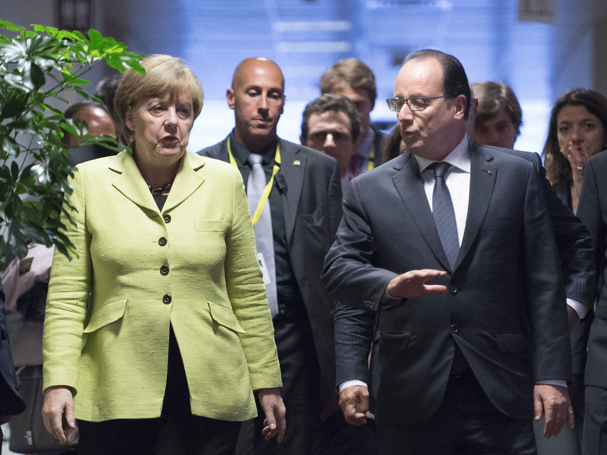 German Chancellor Angela Merkel is due to meet French President Francois Hollande, with sources suggesting an emergency EU summit could be held in Brussels