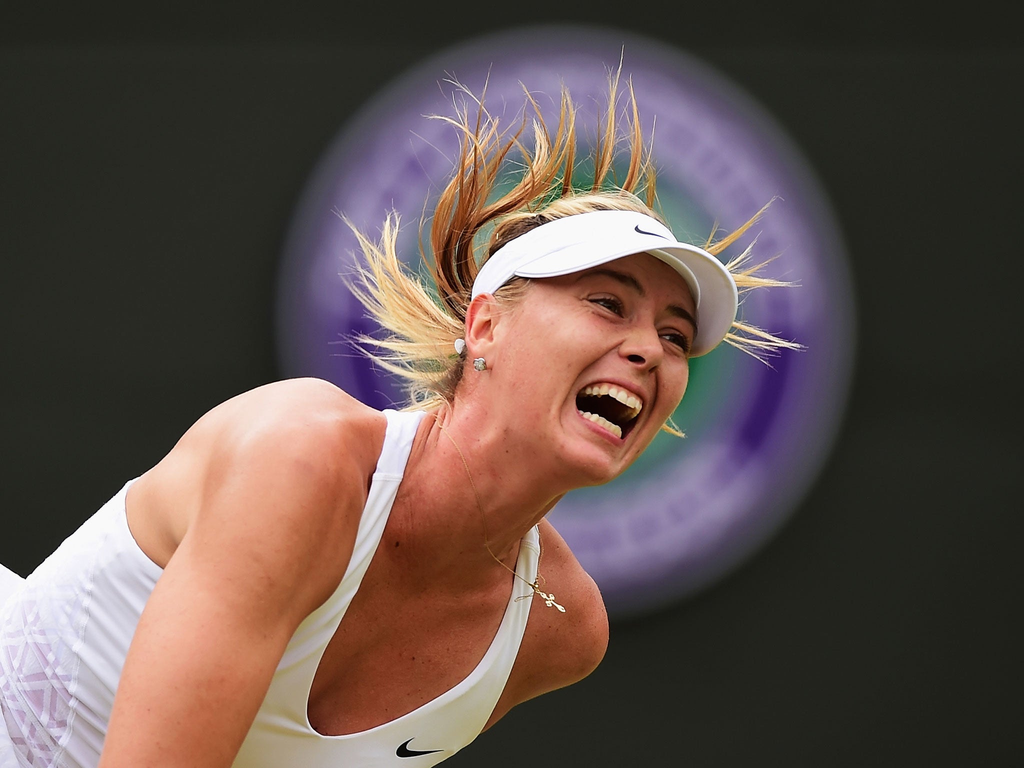 Maria Sharapova during her fourth round win