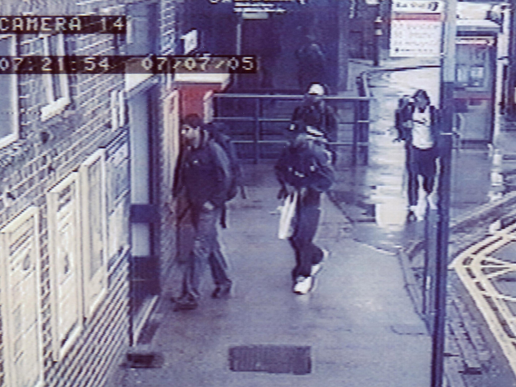 An image taken from CCTV footage of three of the four London bombers. From left to right: Mohammed Sidique Khan, Germaine Lindsay and Shahzad Tanweer arriving at King's Cross