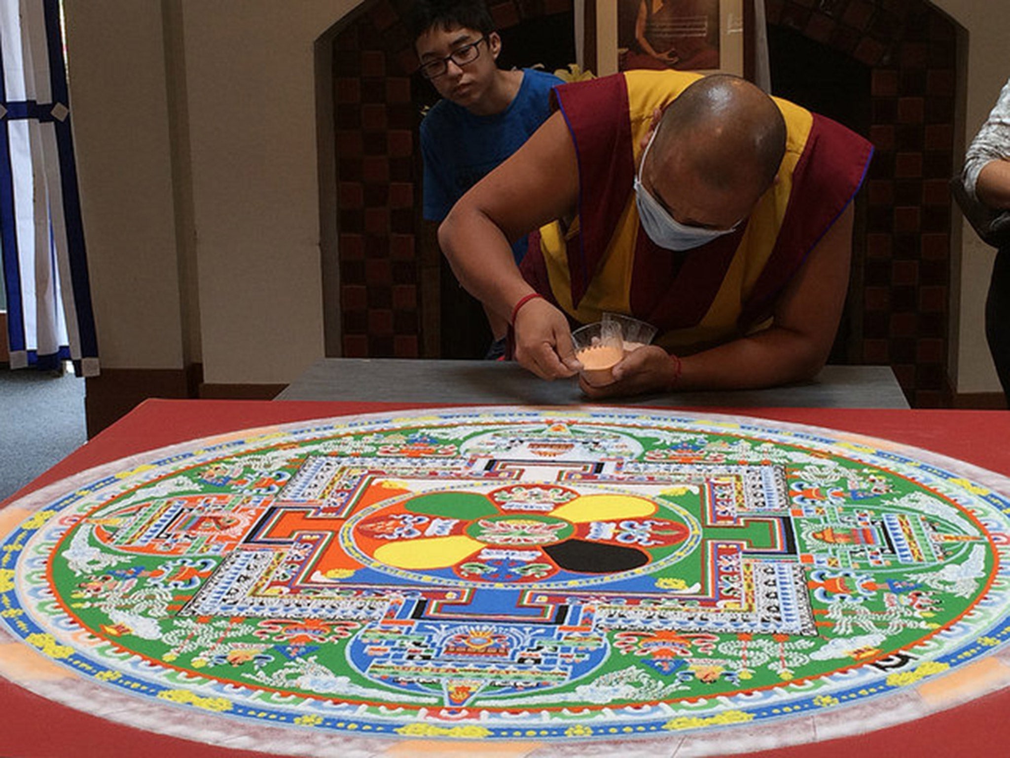 An image of the mandala taken on display at UC Irvine