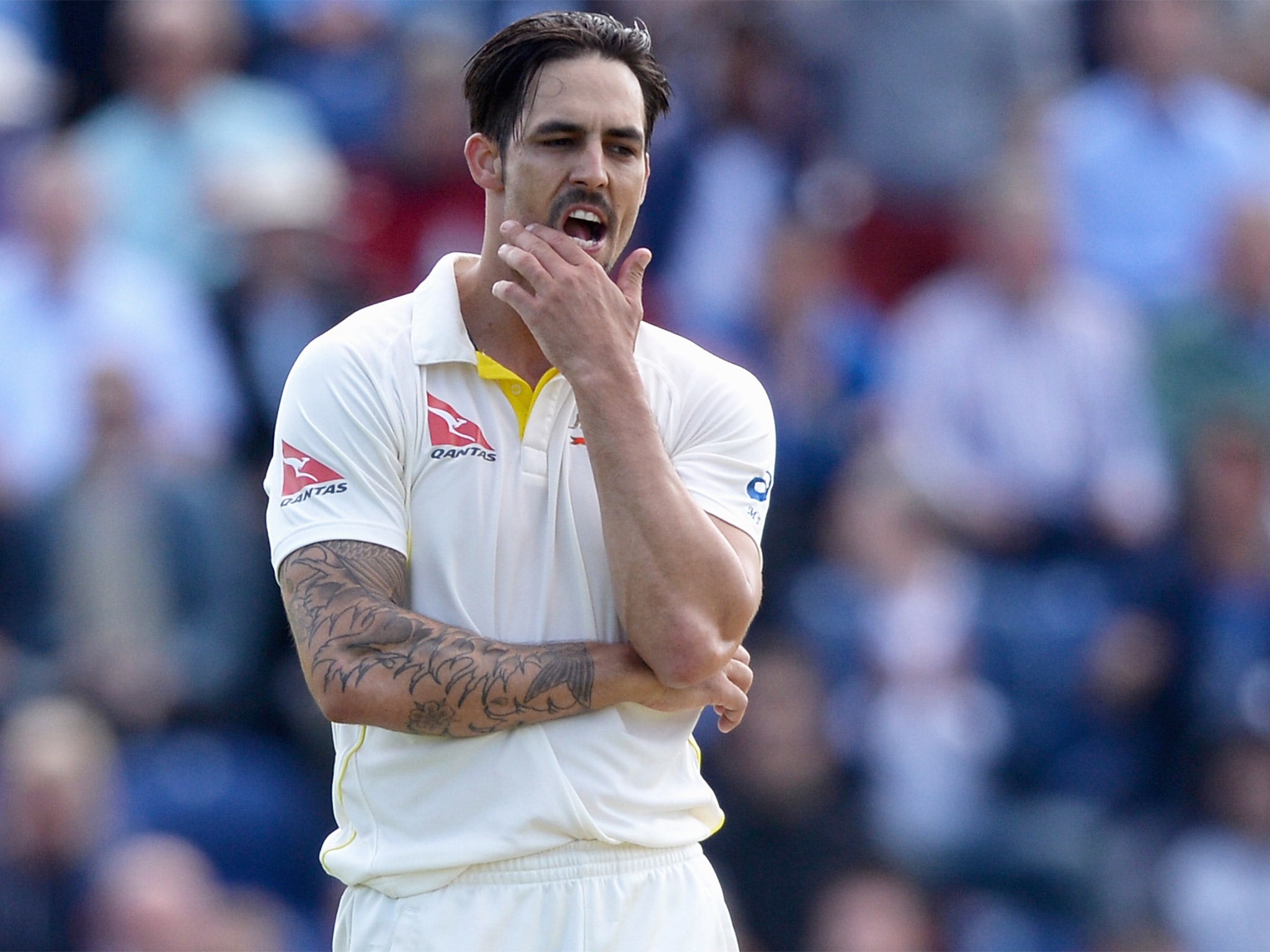 Mitchell Johnson doesn't look some fearsome after his 0 for 87