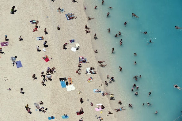Footfall is set to increase over the next two months at this beach on Zakynthos island (via LOUISA GOULIAMAKI/AFP/Getty Images)
