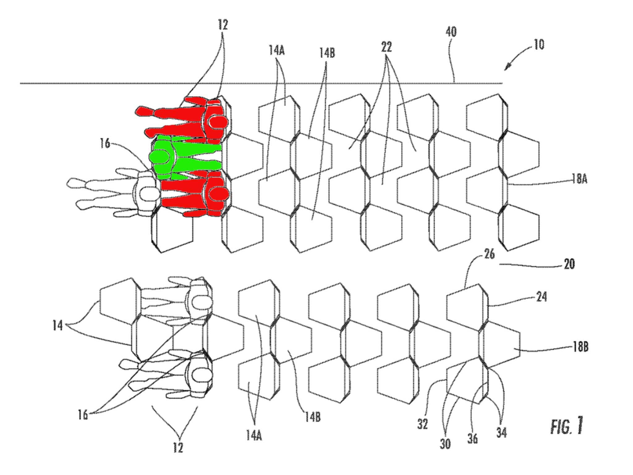 The submitted plans show passengers facing each other