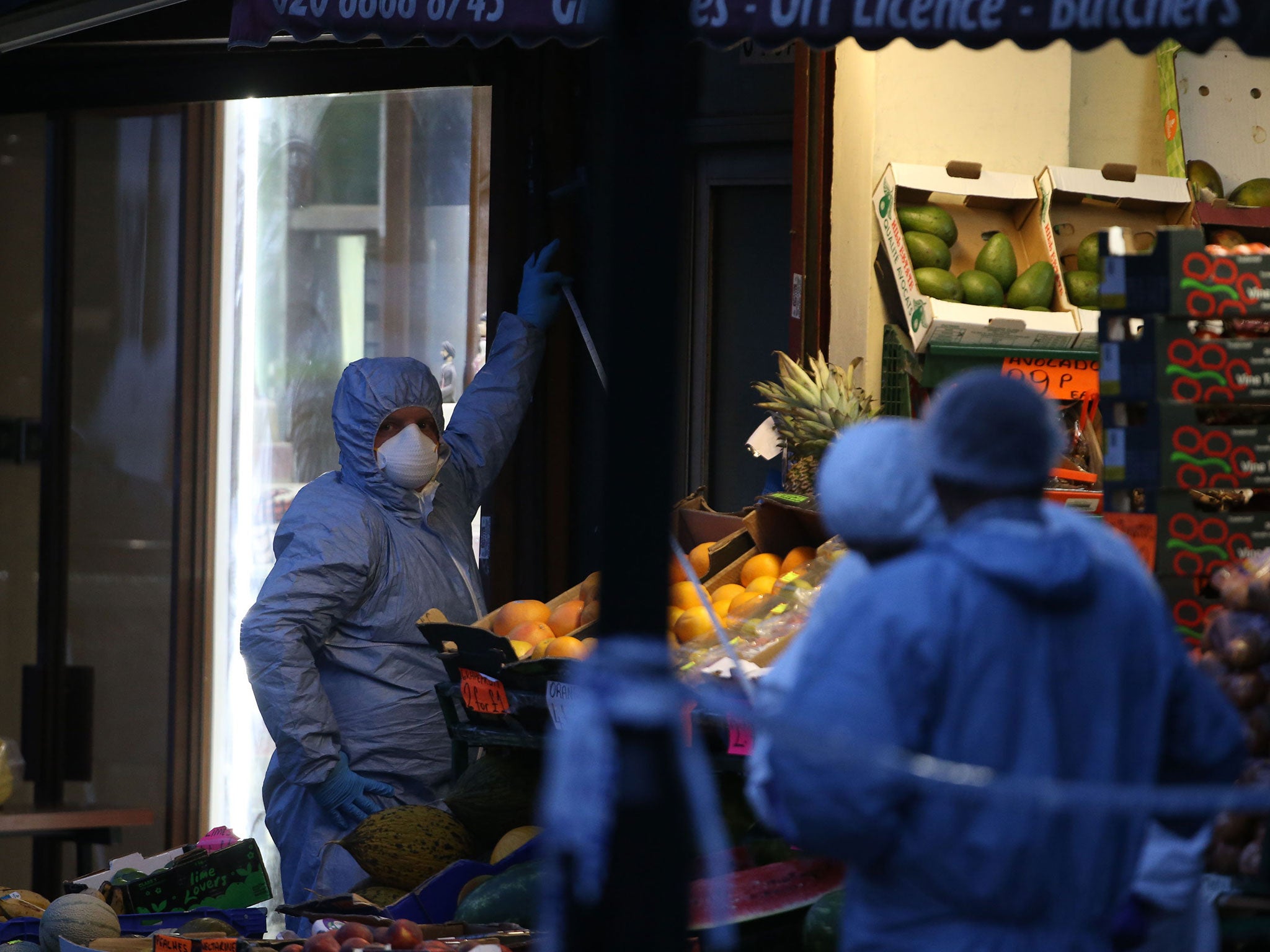 The scene of a shooting on Lordship Lame in Wood Green, north London