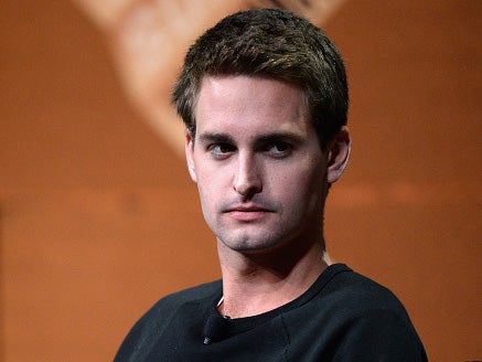 Snapchat CEO Evan Spiegel speaks onstage in San Francisco, California in 2014