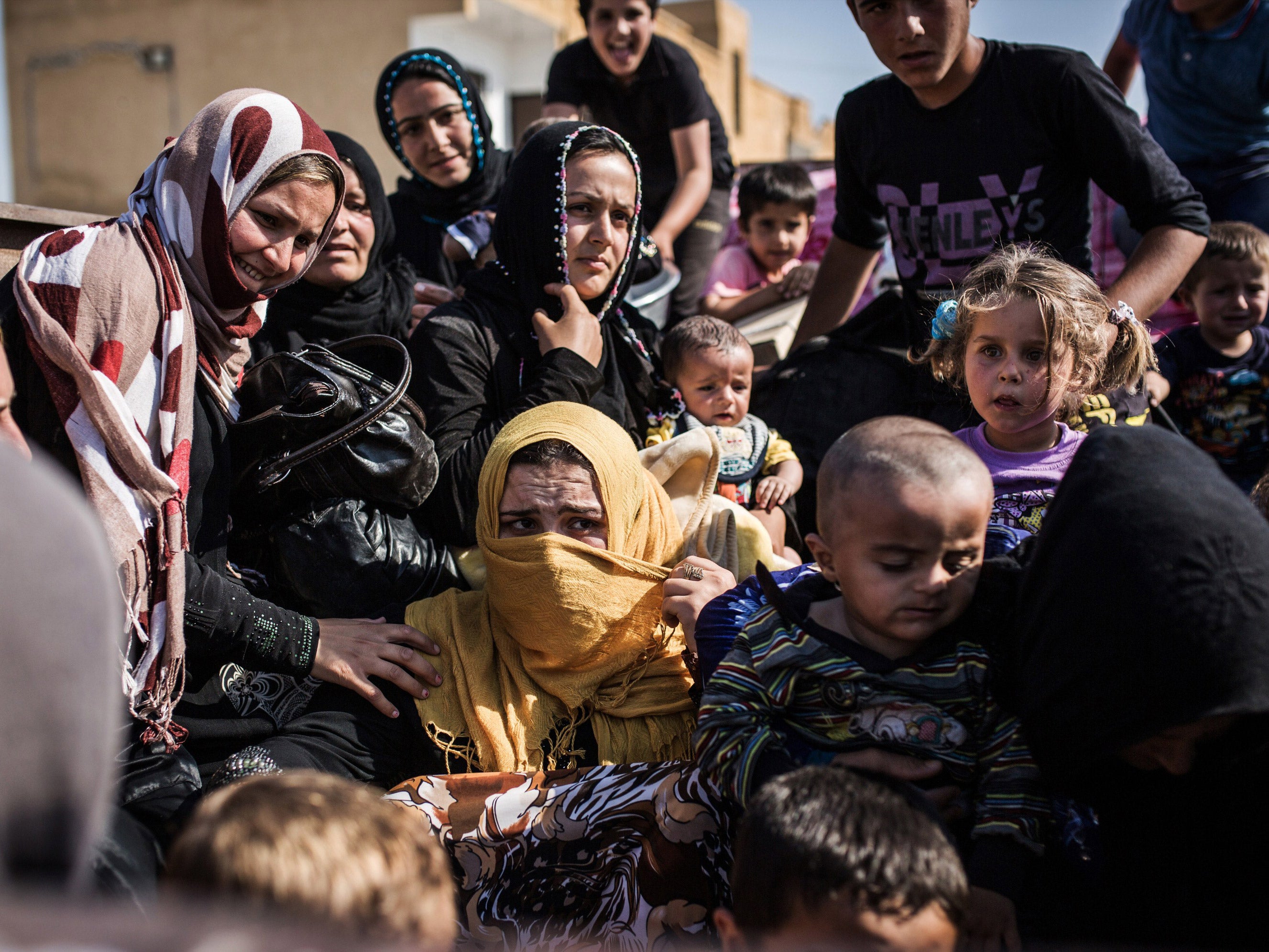 Refugees from Syria on the Turkish border