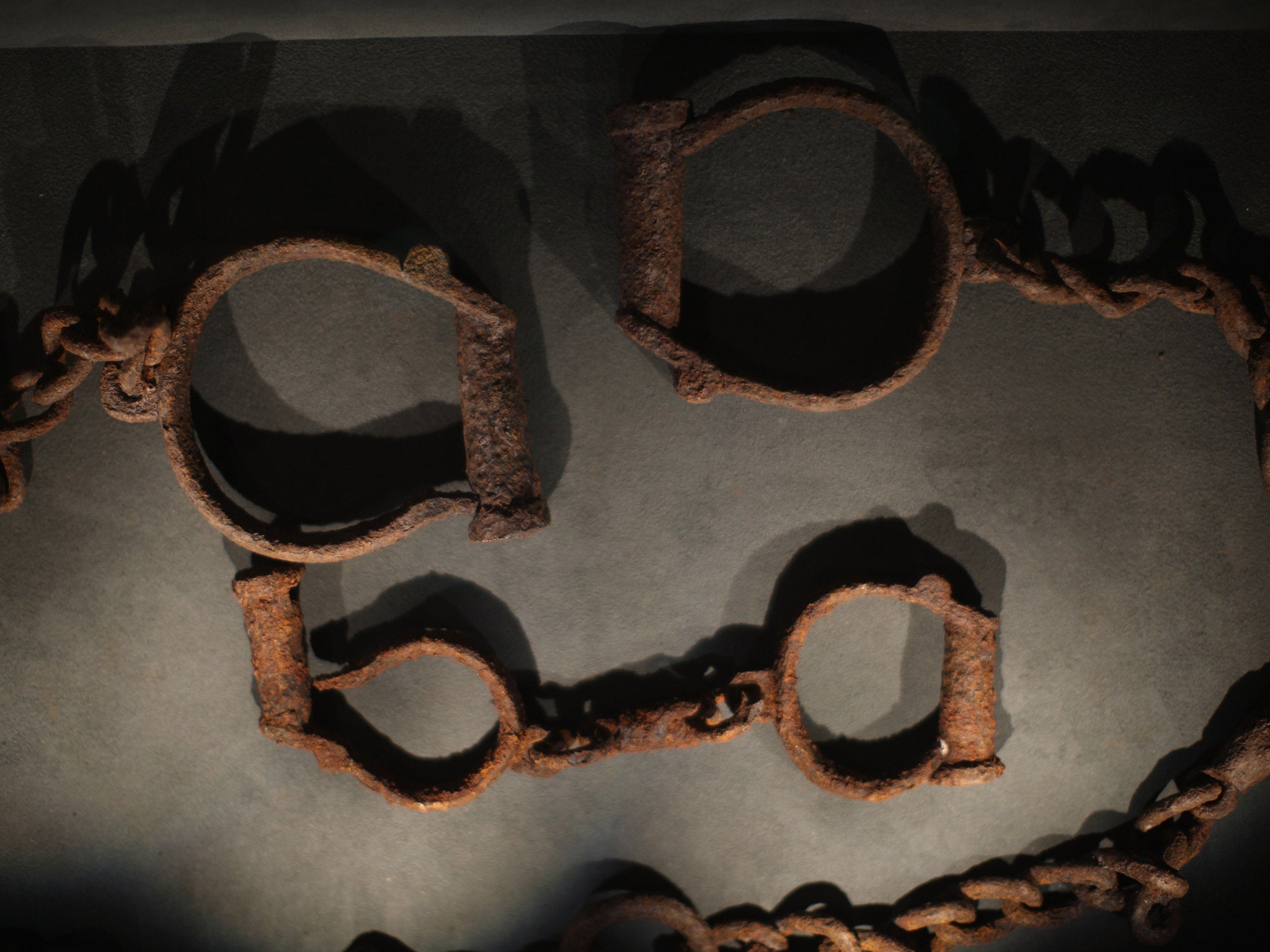 Shackles which were used to tether slaves