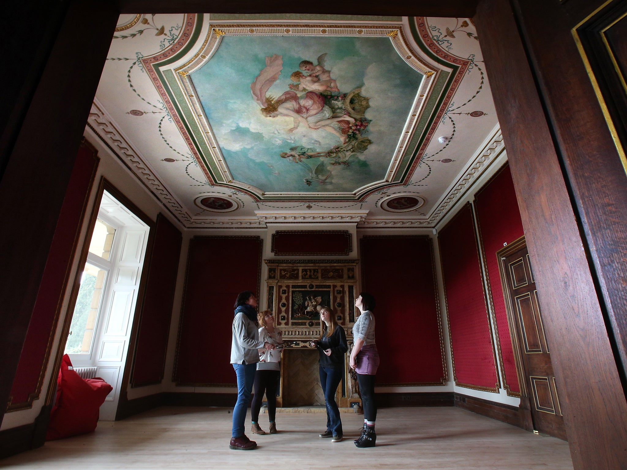 A recently restored room in the National Trust's Dyffryn House, near Cardiff, Wales.