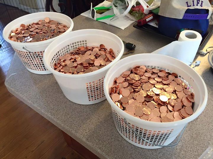 The pennies Mr Coyle used to pay his parking fine