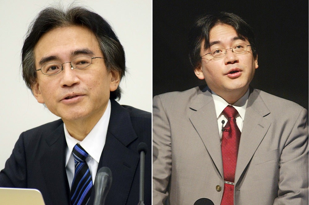 Satoru Iwata in May 2015, left, and in September 2003, right (Picture: Getty)