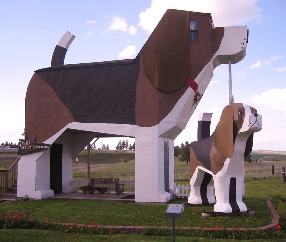 Who hasn't wanted to take a holiday inside a giant dog house? (Picture: Dog Park Bark Inn)