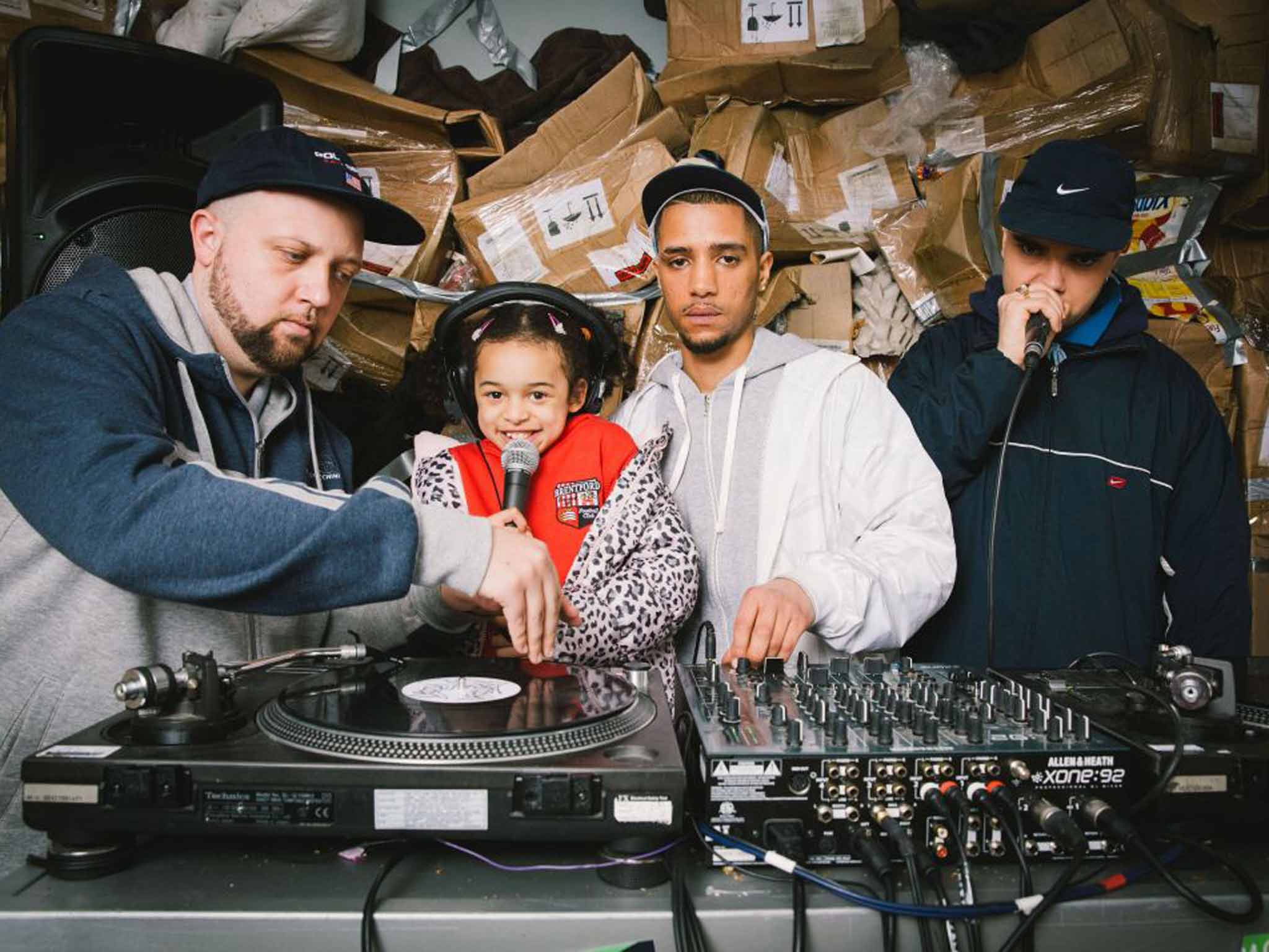 Spin-off: (from left) Beats, Decoy and Grindah with Angel in 'People Just Do Nothing'