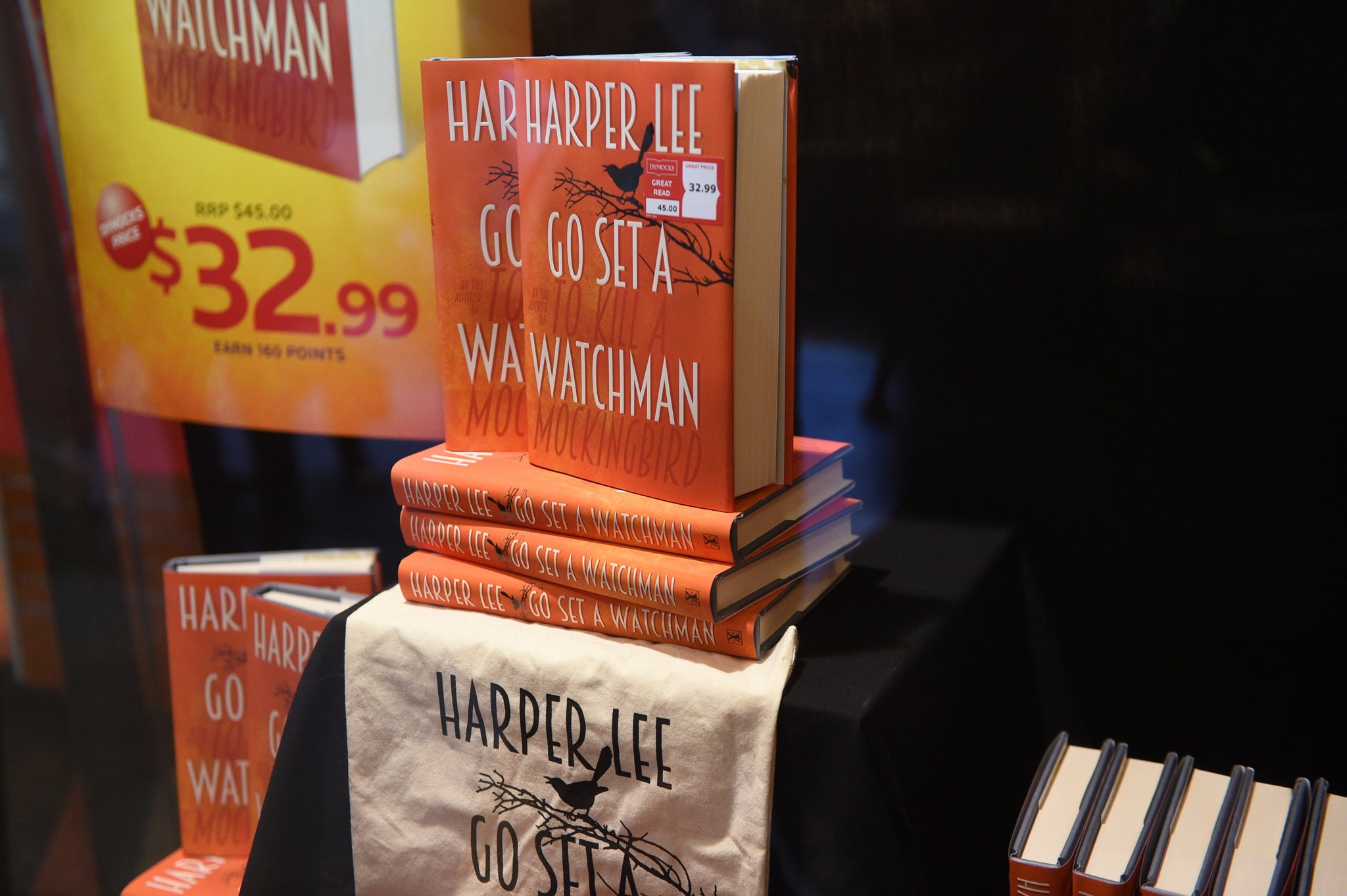 Go Set A Watchman copies on show in Sydney, Australia before the midnight release of the novel