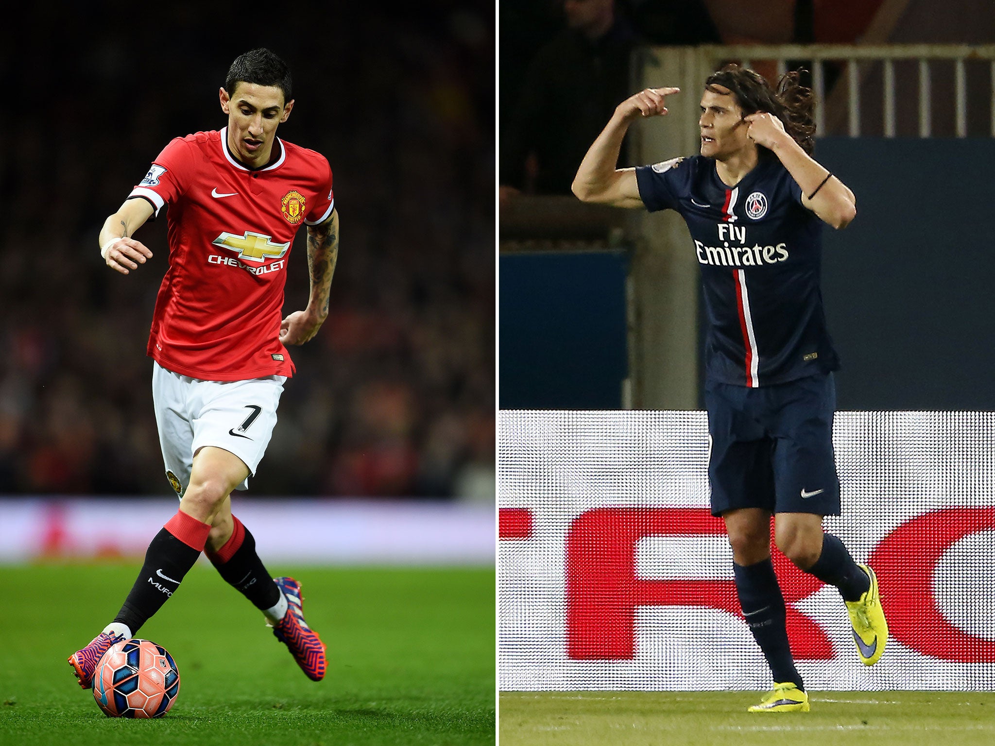 Angel Di Maria and Edinson Cavani