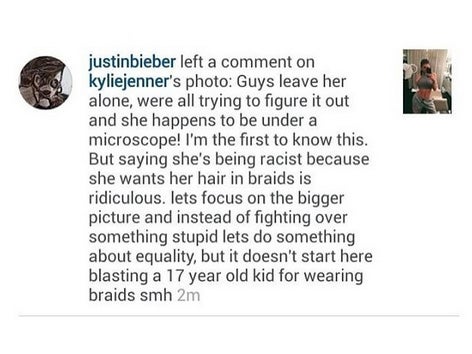 Justin Bieber defends Kylie Jenner on Instagram