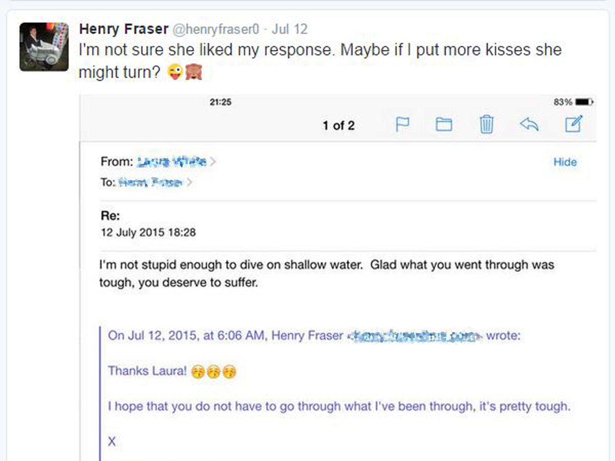 The second tweet from Henry