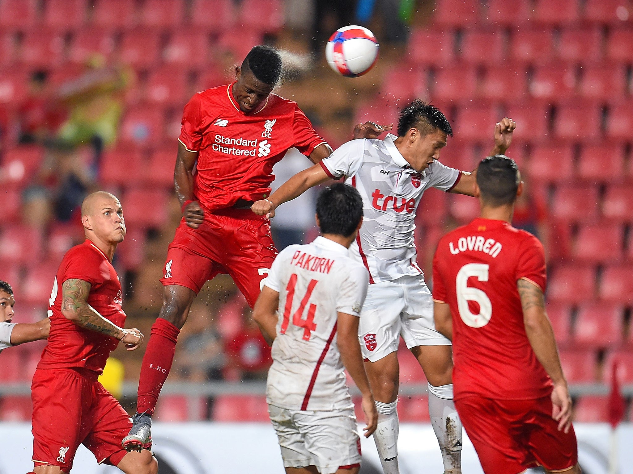 Divock Origi scored a late header in a 4-0 win