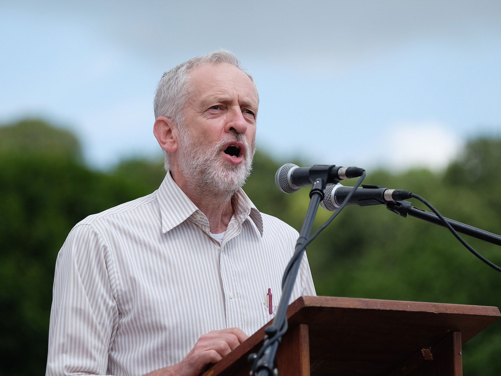 Jeremy Corbyn speaks at the Durham Miners' Gala