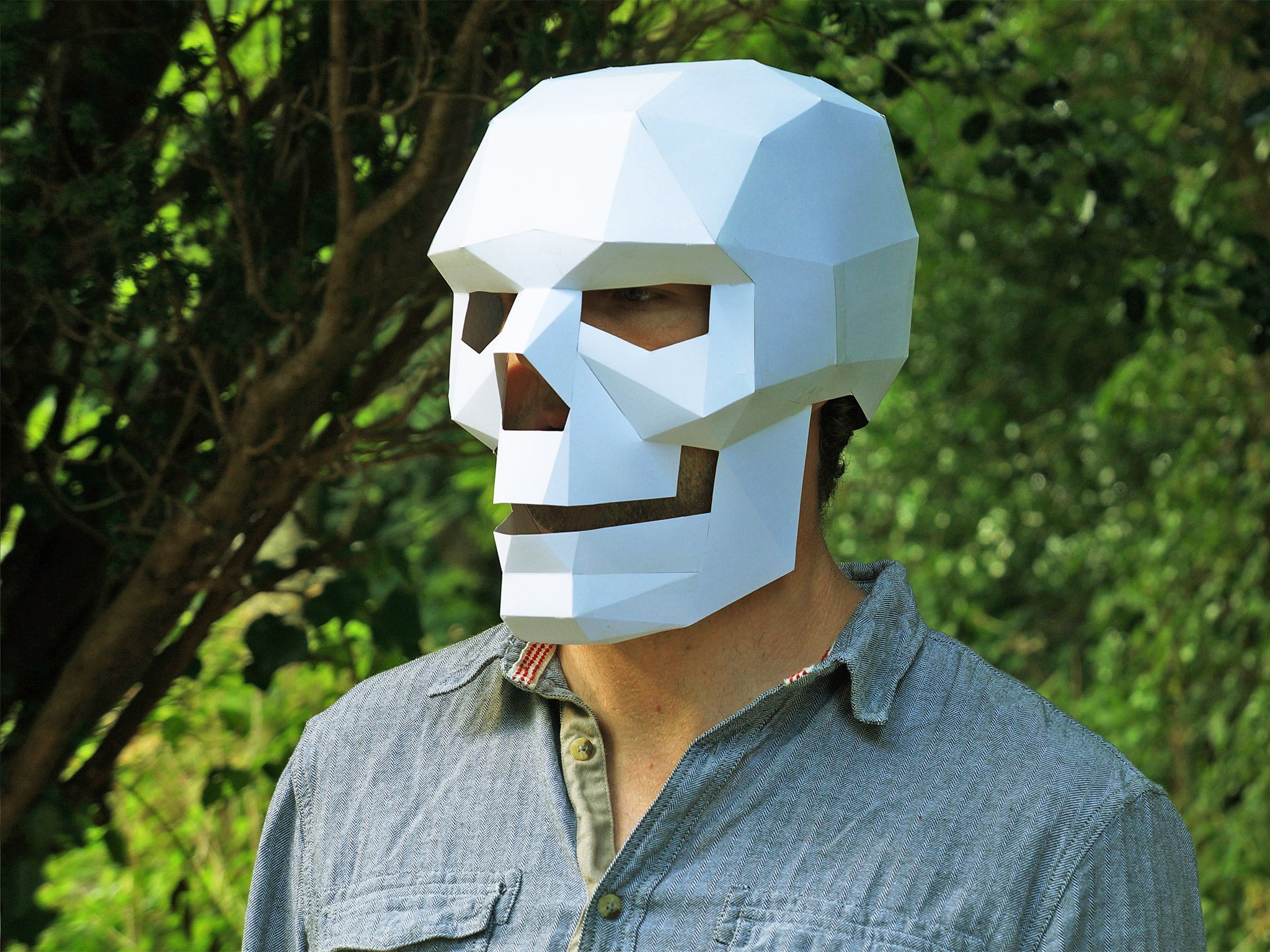 Steve Wintercroft's skull mask. Templates of his designs can be downloaded via wintercroft.com