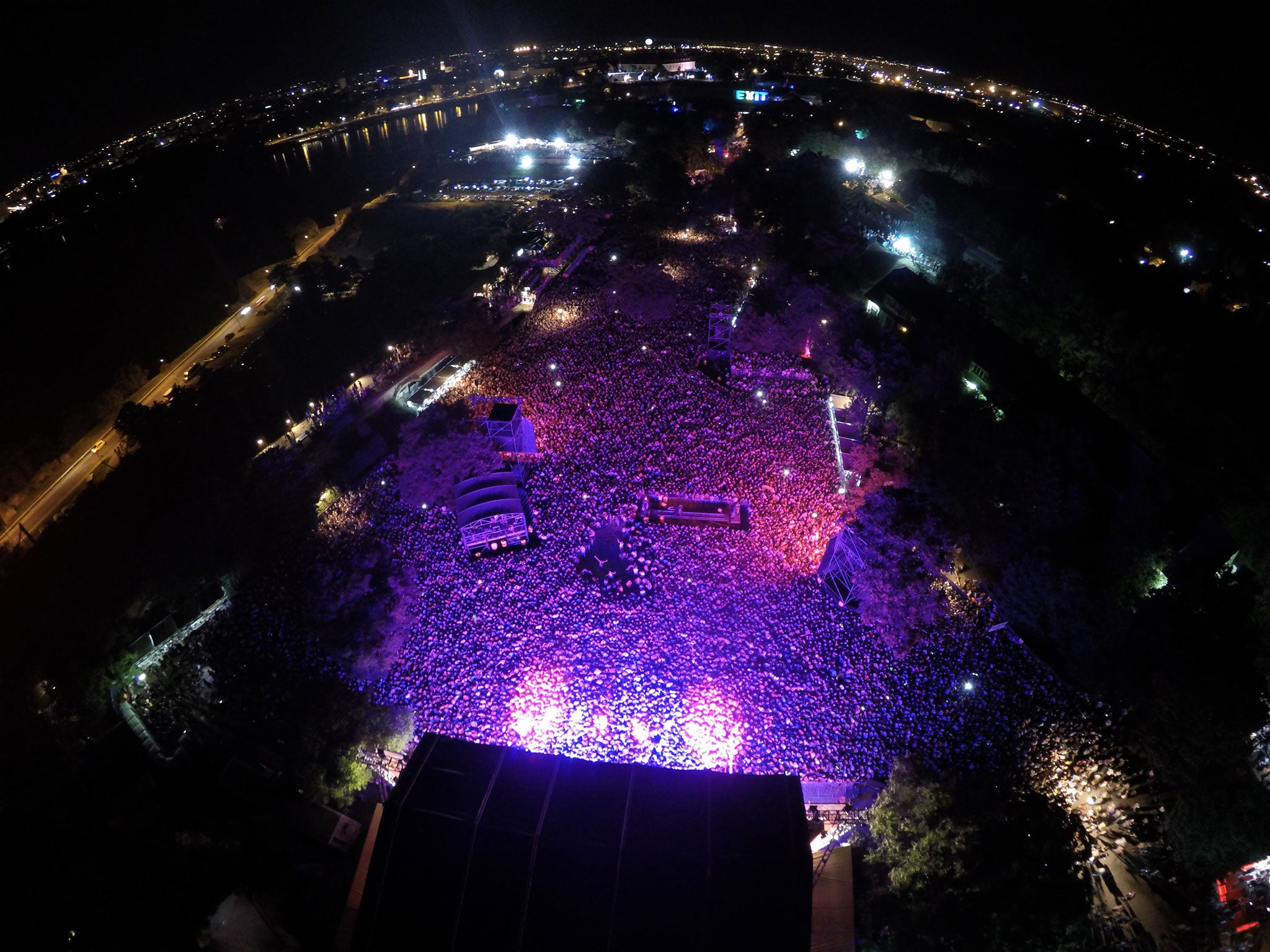 A view of the crowd in front of the main stage