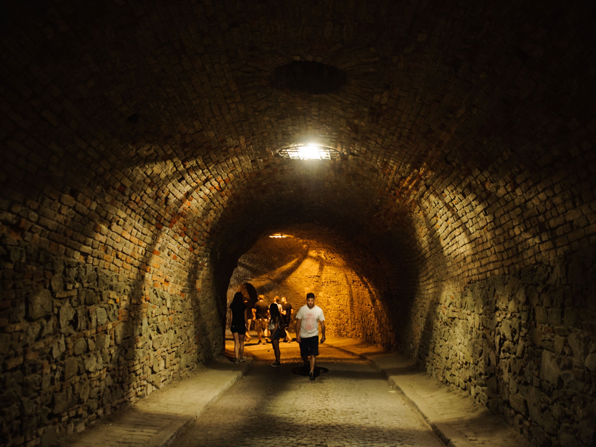 A view of a tunnel through the fortress