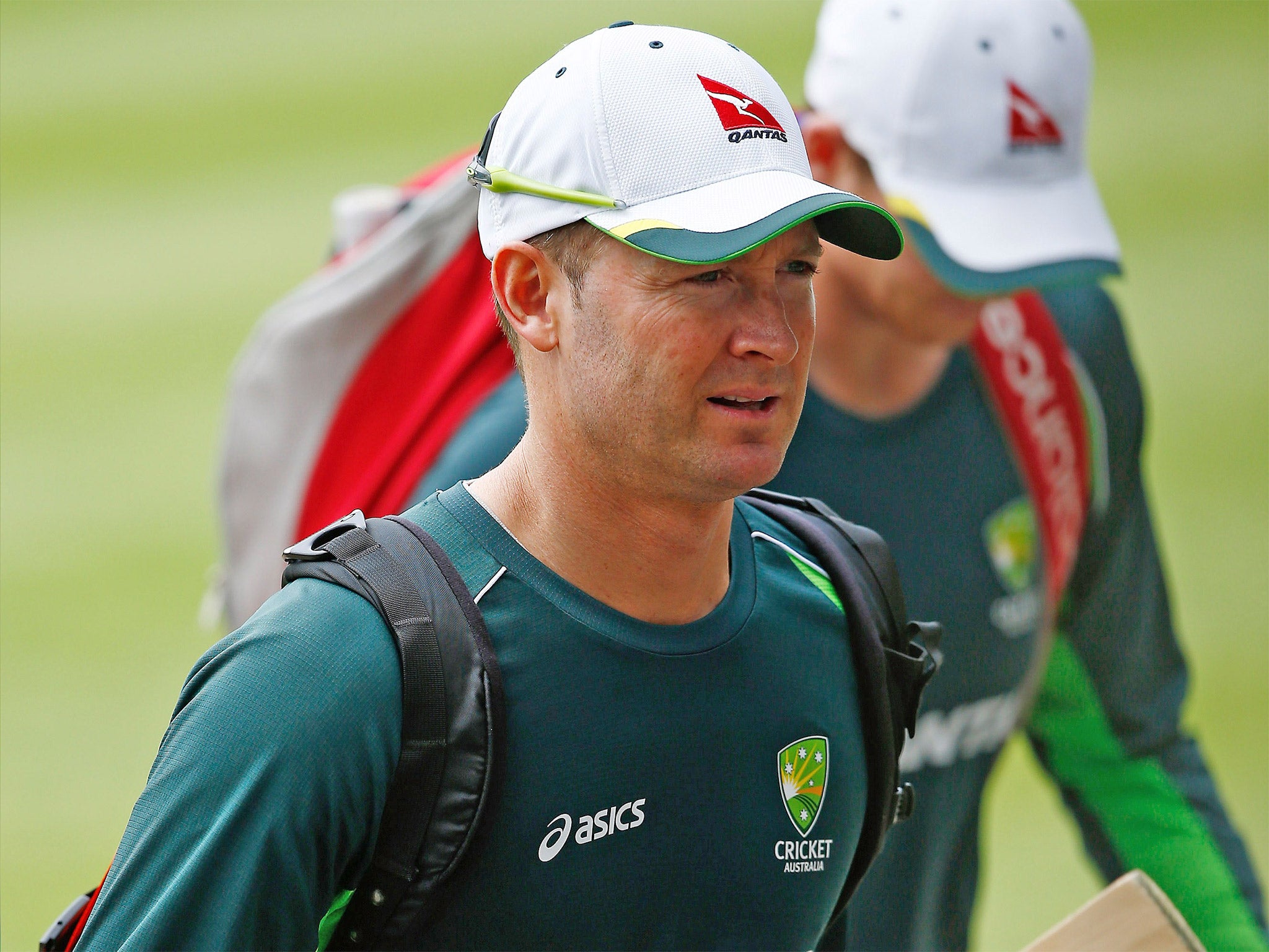 Michael Clarke walks out for batting practice at Lord's on Wednesday