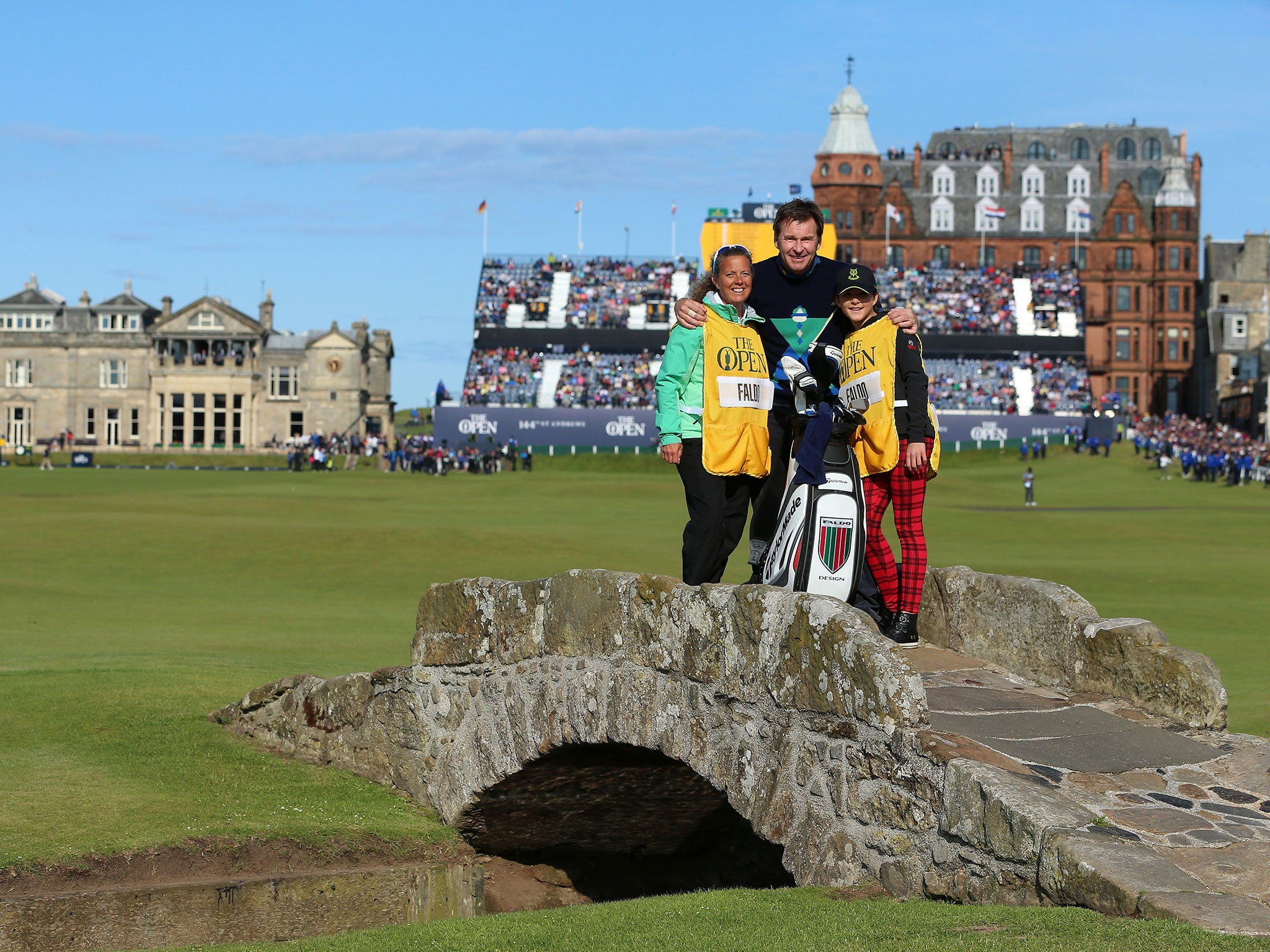 Caddie Fanny Sunesson, Sir Nick Faldo of England and daughter Emma