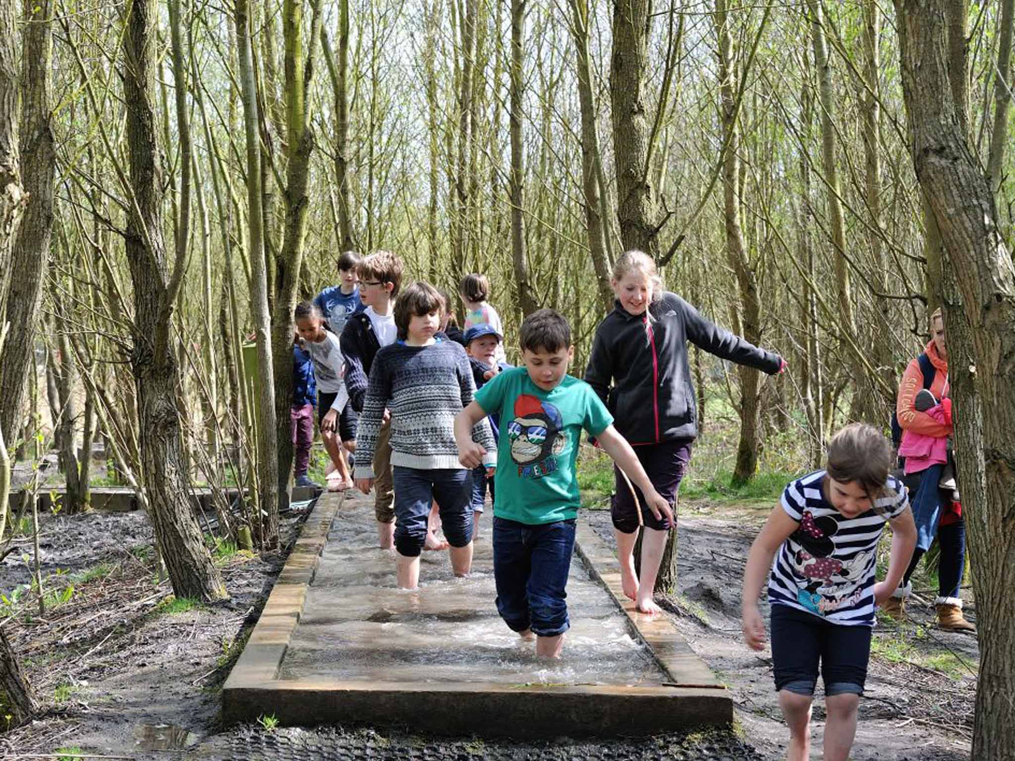 Barefoot walk at Conkers