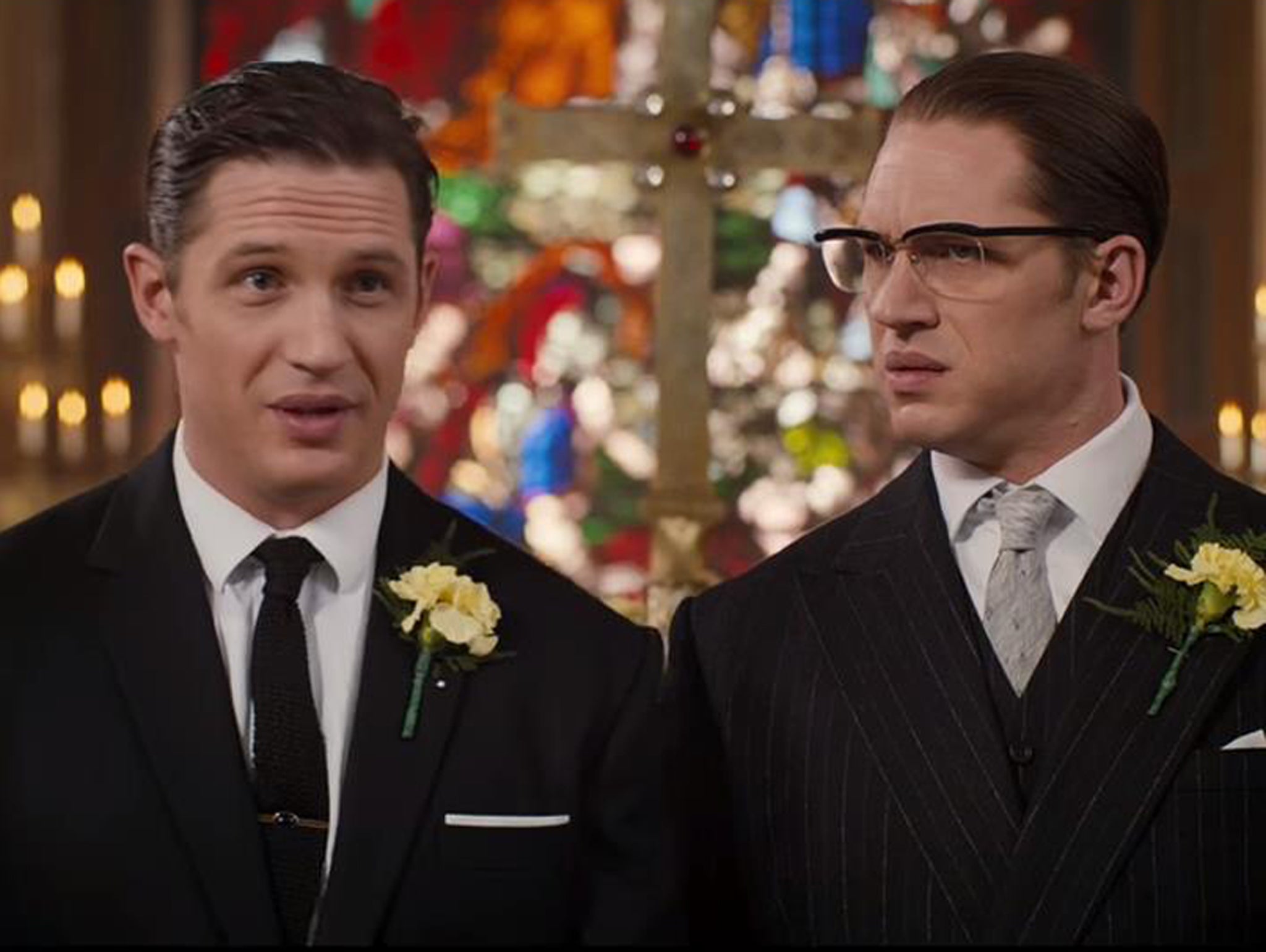 Tom Hardy as the Kray twins