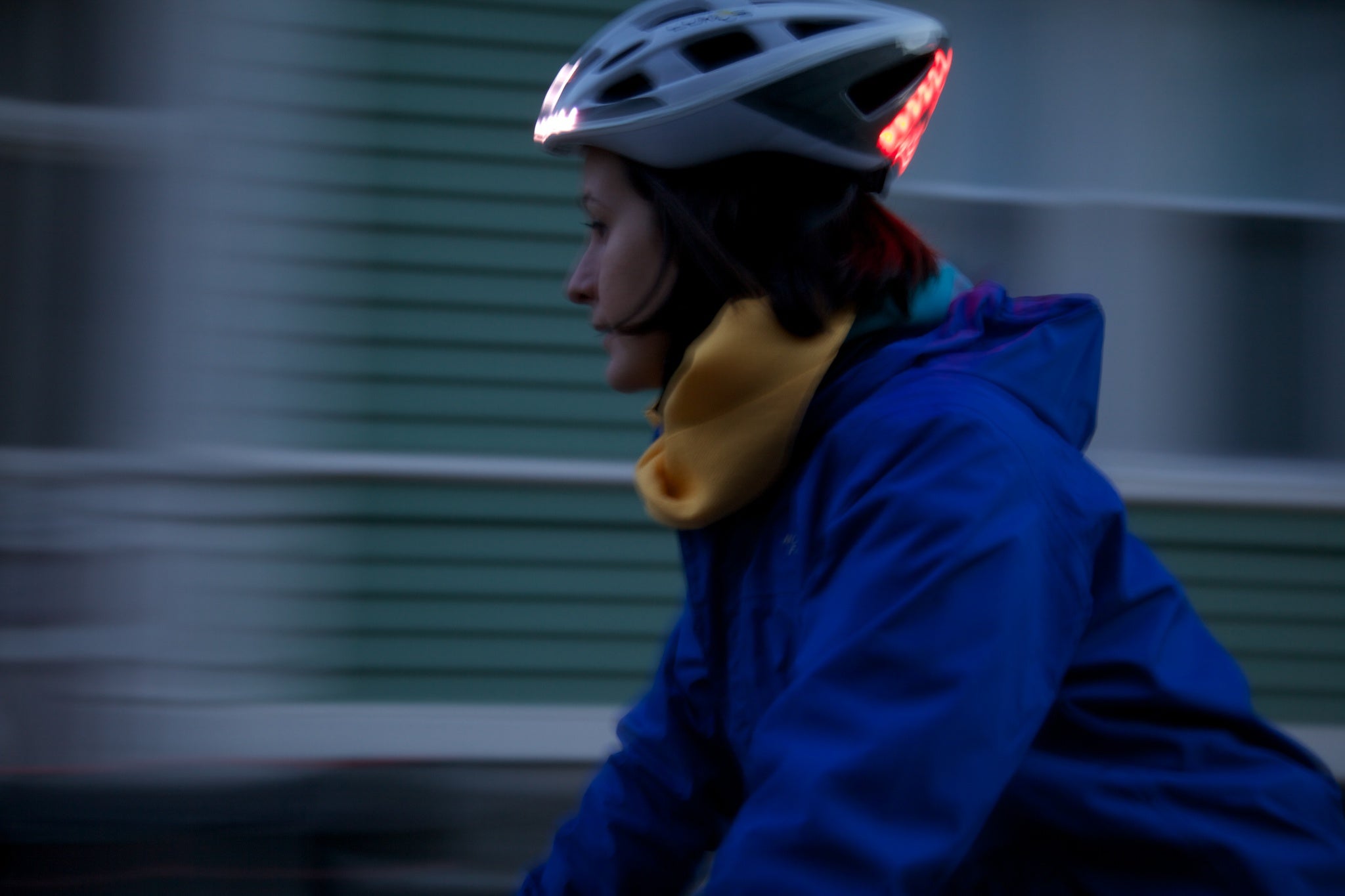 Lights built into the helmet can make the cyclist more visible at night